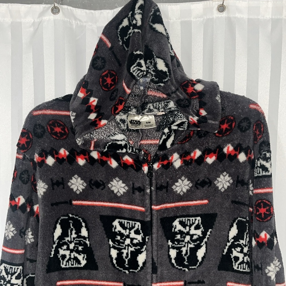 Star Wars Gray and Black Darth Vader Hooded Onesie
